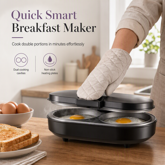 ⏳🔥LIMITED-TIME 50% OFF! ⏰Smart Breakfast Maker – Dual cooking plates, nonstick release, stainless steel – breakfast in minutes. 🍳✨