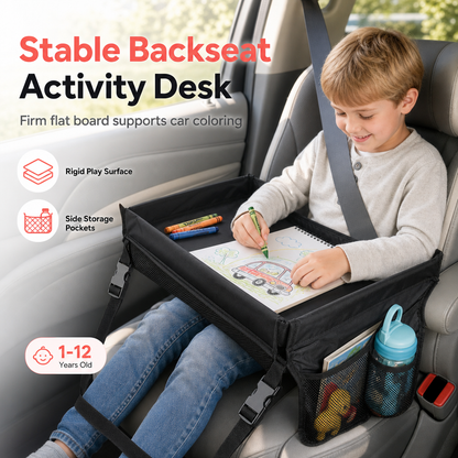 🚗 LIMITED-TIME 50% OFF! 🎨 Kids Car Seat Travel Tray – Drawing Surface, Storage, Portable ✨