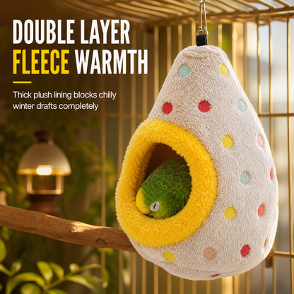🥚 LIMITED-TIME 50% OFF! ⚡ Hanging Cotton Bird Nest Hammock – Double-Layer Fleece Warm Cave For Small Birds ✨