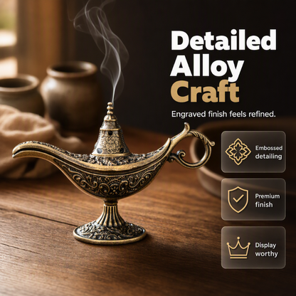 🔥 BUY 1 GET 1 FREE!! 🪔 Retro Aladdin Magic Lamp Incense Burner – Vintage Alloy Aroma Diffuser ✨