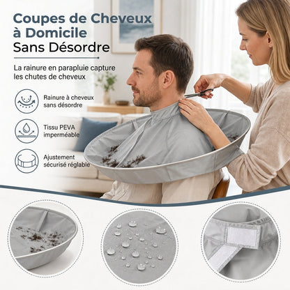 ✂️ LIMITED-TIME 50% OFF! 💈 Hair Cutting Cape with Hair Catcher – Mess-free, Waterproof, Foldable ✨