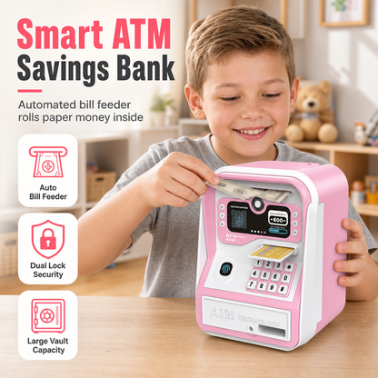 🏦 50% OFF! ✨ Electronic Kids ATM Money Saving Box – Smart Piggy Bank with Simulated Fingerprint Unlock, Automatic Bill Roll-In Feeder & Secure Vault Chamber – Interactive Savings Fun for Kids 💰