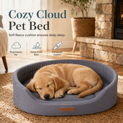 🐾 LIMITED-TIME 50% OFF! 💤 Detachable Oval Pet Bed – Cozy, Moisture-Proof, Scratch Resistant ✨