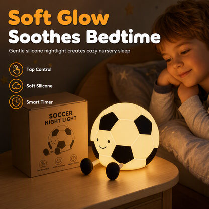 ⚽ LIMITED-TIME 50% OFF! 💡 Rechargeable Soccer Night Lights – Soft Glow, Tap Control, Kid-Safe ✨