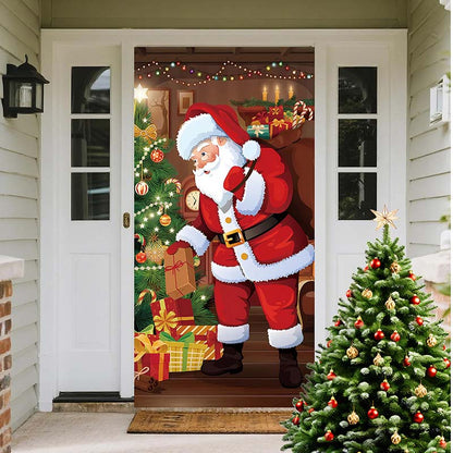 🎄 LIMITED-TIME 50% OFF! 🎅 Christmas Door Cover For Instant Holiday Decor – Reusable, Vivid Print, Multi-Scenario ✨