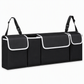 Multifunctional Oxford Cloth Car Trunk Organizer Backseat Hanging Storage Bag for SUV Black 90x12x25cm