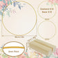 Gold Metal Floral Hoop Centerpiece with Wooden Stand