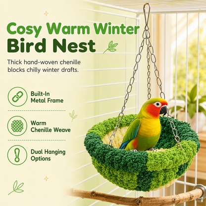 🐦 LIMITED-TIME 50% OFF! 🧶 Warm Cotton Bird Nest Hammock – Cozy, Stable, Washable ✨