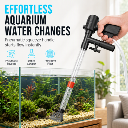🐠 LIMITED-TIME 50% OFF! 🌊 Pneumatic Aquarium Gravel Cleaner & Water Changer Set – Multi-function, Easy Setup, No Spills ✨
