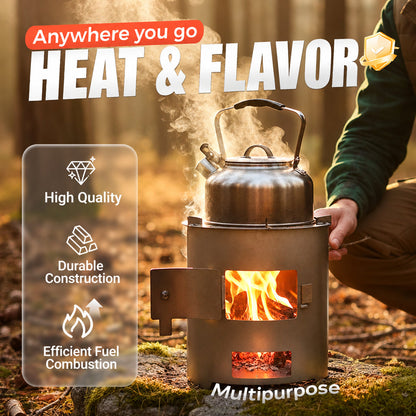 🔥 LIMITED-TIME 50% OFF! ⛺ Multifunctional Portable Wood Burning Stove – Rust Resistant, For Camping BBQ & Heating ✨
