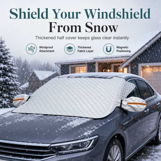 ❄️ LIMITED-TIME 50% OFF! 🚗 Thickened Magnetic Car Windshield Snow Cover – Half Cover for Sedans & SUVs ✨