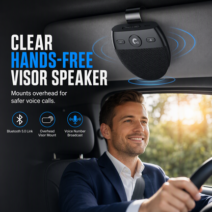 🚗 LIMITED-TIME 50% OFF! ✨ SP11 Car Sun Visor Bluetooth Speakerphone – Vibration Auto Power On, Hands-Free Calls 📞