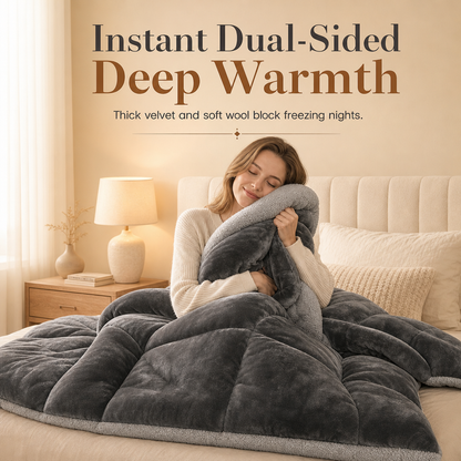 ❄️ LIMITED-TIME 50% OFF! 🧶 Milk Velvet Winter Comforter – Ultra Warm, Cloud Soft, Anti-Shift Fill ✨