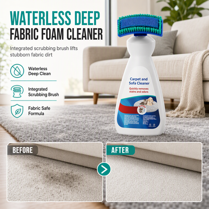 🧼 LIMITED-TIME 50% OFF! ✨ Waterless Fabric & Carpet Cleaner – Foam Type, Odor Remover, Built-in Brush 🛋️