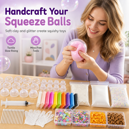 🧸 LIMITED-TIME 50% OFF! ✨ DIY Squeeze Ball Making Kit – Slow Rising, Leak-Proof, Fun Craft 🎨